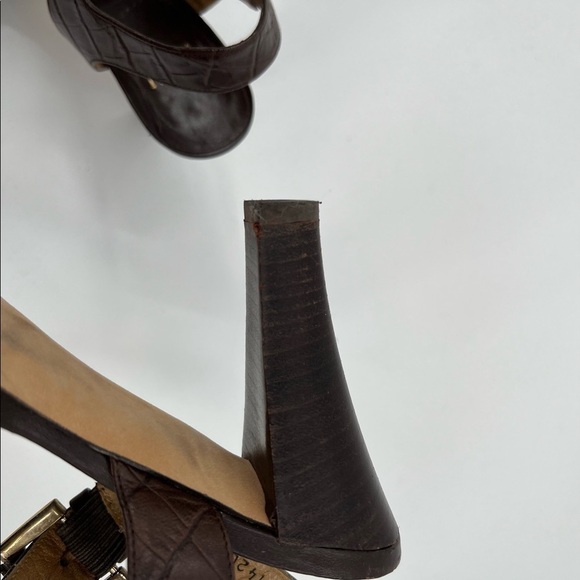 STUART Weitzman leather heel Strap sandals size 6.5 - Picture 6 of 8